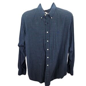 RALPH LAUREN Men's XL Blue Green Checked Long Sleeve Button Up Shirt Style Blake